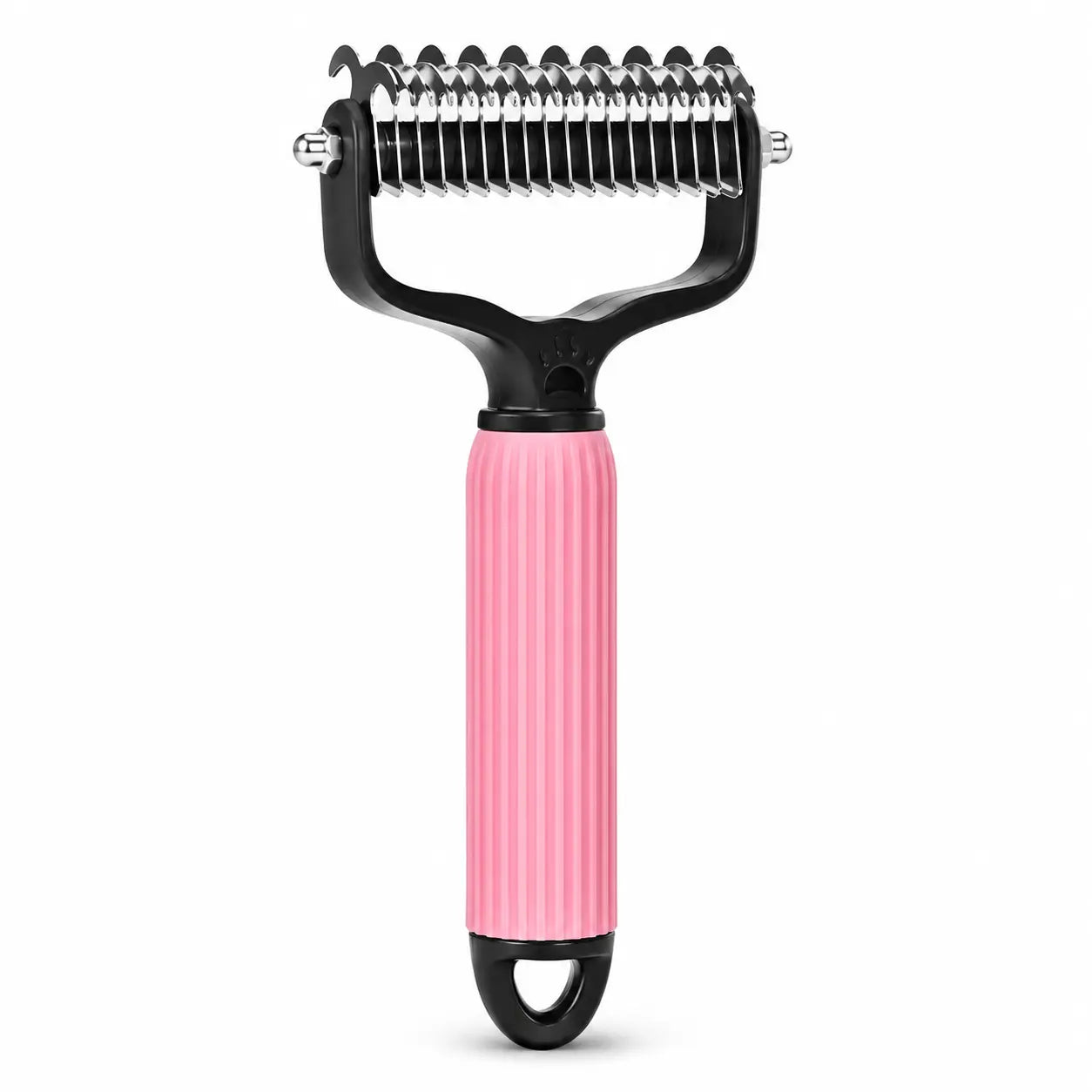 Dual-Sides Stainless Steel Slicker Brush & Undercoat Rake, Pet Grooming Tool for Cats & Dogs with Thick/Long Hair, Demats Tangles, Removes Loose Fur, Reduces Shedding