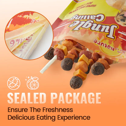 「Buy 1 Get 1 Free」Jungle Calling Chicken, Duck, Beef, Sweet Potato & Pumpkin Kabob Dog Treats, Multi-Flavor Dog Chews, Rawhide Sticks, Chew Sticks, Kabob Treats, Pet Snacks, Reward Treats, Training Treats, Dog Snack Sticks,