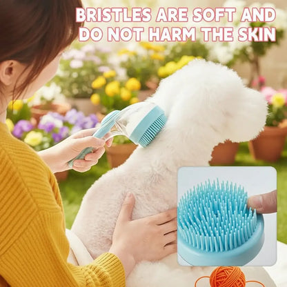 2026 Innovative 2-In-1 Pet Bath & Grooming Brush with Integrated Shampoo Dispenser, Non-Slip Ergo Grip, Deshedding Grooming Tool for Home Use Dog & Cat Care, Promotes Better Circulation, Non-Slip Grip, Reduces Shedding