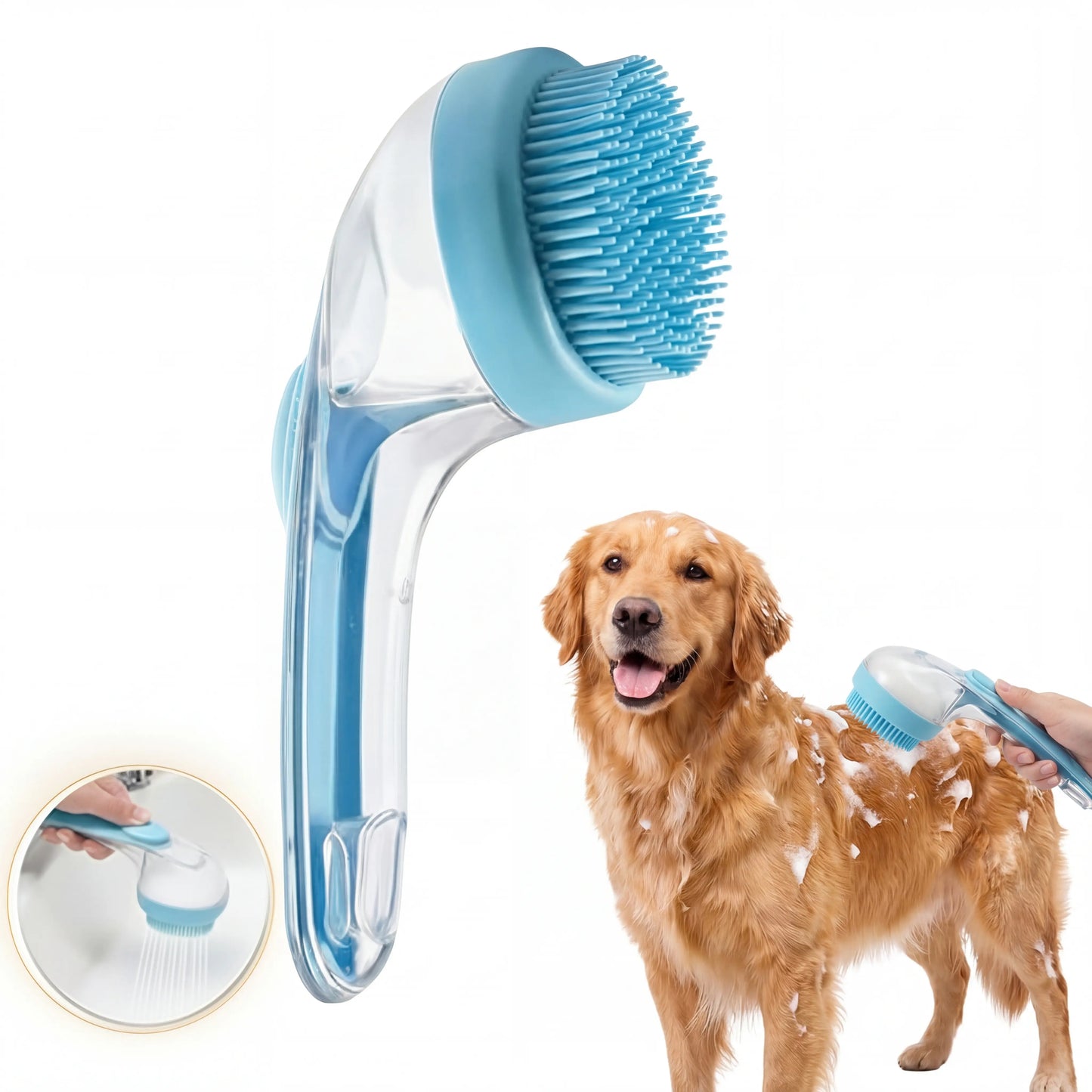 2026 Innovative 2-In-1 Pet Bath & Grooming Brush with Integrated Shampoo Dispenser, Non-Slip Ergo Grip, Deshedding Grooming Tool for Home Use Dog & Cat Care, Promotes Better Circulation, Non-Slip Grip, Reduces Shedding